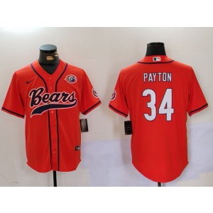Nike Bears 34 Payton Orange Vapor Baseball Limited Men Jersey