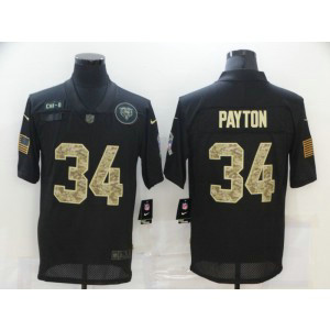 Nike Bears 34 Walter Payton 2020 Black Camo Salute To Service Limited Men Jersey