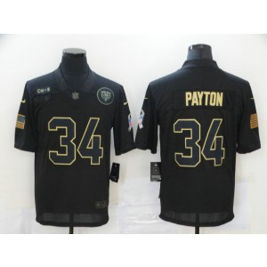 Nike Bears 34 Walter Payton 2020 Black Salute To Service Limited Men Jersey