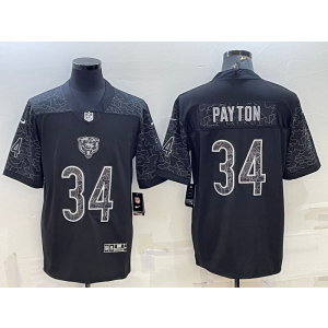 Nike Bears 34 Walter Payton Black Reflective Vapor Limited Men Jersey