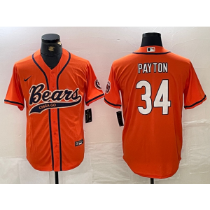 Nike Bears 34 Walter Payton Orange Vapor Baseball Limited Men Jersey