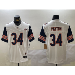 Nike Bears 34 Walter Payton White Throwback F.U.S.E. Vapor Limited Men Jersey