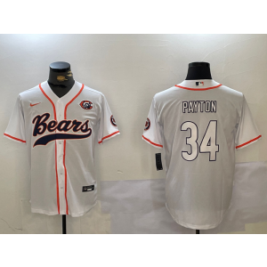 Nike Bears 34 Walter Payton White Vapor Baseball Limited Men Jersey