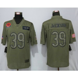 Nike Bears 39 Eddie Jackson 2019 Olive Salute To Service Limited Men Jersey