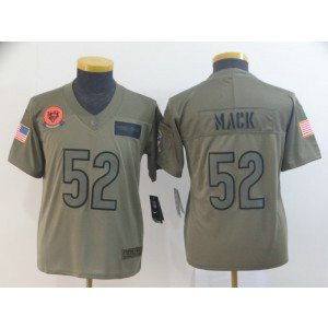 Nike Bears 52 Khalil Mack 2019 Olive Salute To Service Limited Youth Jersey