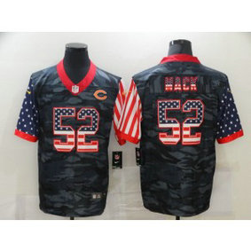 Nike Bears 52 Khalil Mack 2020 Camo USA Flag Limited Men Jersey