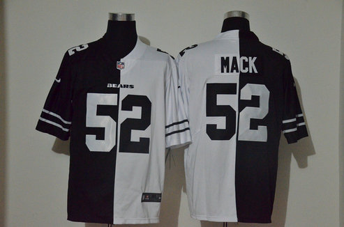 Nike Bears 52 Khalil Mack Black And White Split Vapor Untouchable Limited Jersey