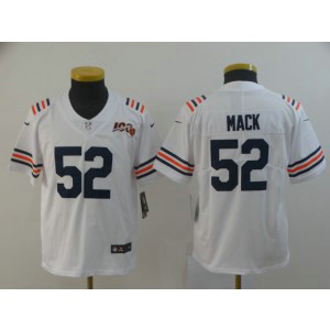 Nike Bears 52 Khalil Mack White Alternate 100th Vapor Untouchable Limited Youth Jersey