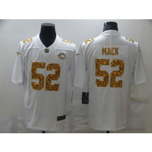 Nike Bears 52 Khalil Mack White Leopard Vapor Limited Men Jersey