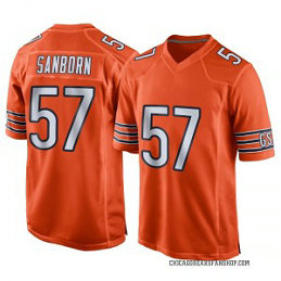 Nike Bears 57 Sanborn Orange Vapor Untouchable Limited Men Jersey