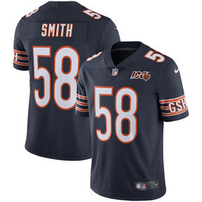 Nike Bears 58 Roquan Smith Navy White Alternate Men's Stitched Football Vapor Untouchable Limited 100th Season Jersey