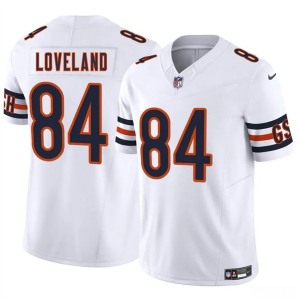 Nike Bears 84 Colston Lovelandr White 2025 Draft F.U.S.E. Vapor Limited Men Jersey