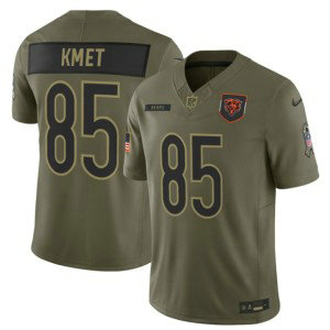 Nike Bears 85 Cole Kmet Olive 2025 Salute to Service F.U.S.E. Vapor Limited Men Jersey