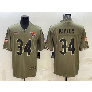 Nike Bears Bears 34 Walter Payton Olive 2022 Salute To Service Limited Men Jersey
