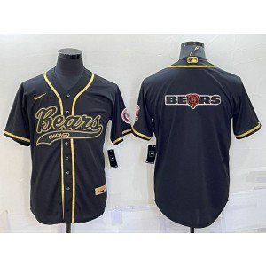 Nike Bears Blank Black Gold Vapor Baseball Logo Limited Men Jersey