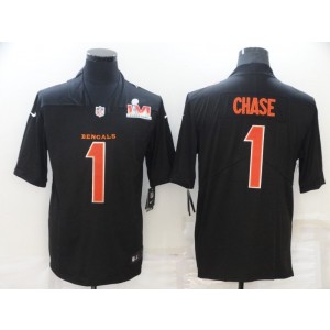 Nike Bengals 1 Chase Black Orange Vapor Limited Men Jersey