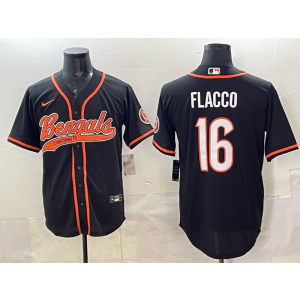 Nike Bengals 16 Flacco Black Baseball Vapor Limited Men Jersey