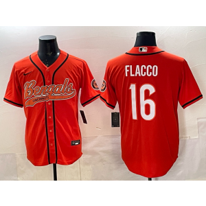 Nike Bengals 16 Flacco Orange Baseball Vapor Limited Men Jersey