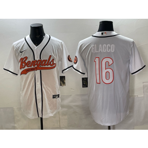Nike Bengals 16 Flacco White Baseball Vapor Limited Men Jersey
