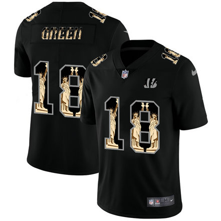 Nike Bengals 18 A.J. Green Black Statue Of Liberty Limited Jersey