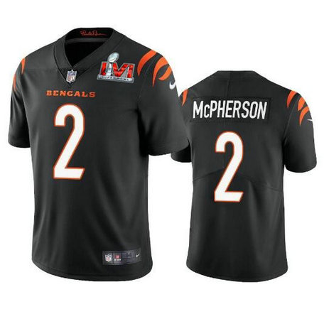 Nike Bengals 2 Evan McPherson Black 2022 Super Bowl LVI Vapor Limited Jersey