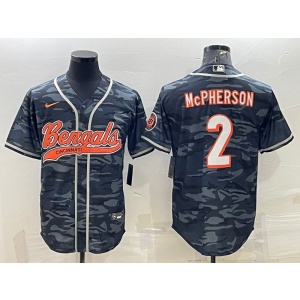 Nike Bengals 2 Evan McPherson Black Camo Vapor Baseball Limited Men Jersey