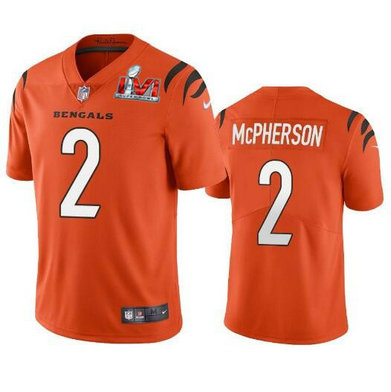 Nike Bengals 2 Evan McPherson Orange 2022 Super Bowl LVI Vapor Limited Jersey