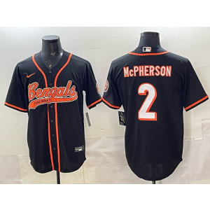 Nike Bengals 2 Mcpherson Black Baseball Vapor Limited Men Jersey