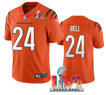 Nike Bengals 24 Vonn Bell Orange 2022 Super Bowl LVI Vapor Limited Jersey
