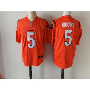 Nike Bengals 5 Tee Higgins Orange F.U.S.E. Vapor Limited Men Jersey