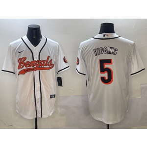 Nike Bengals 5 Tee Higgins White Vapor Baseball Limited Men Jersey