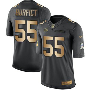 Nike Bengals 55 Vontaze Burfict Anthracite Gold Salute to Service Limited Men Jersey