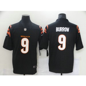 Nike Bengals 9 Joe Burrow 2021 New Black Vapor Limited Men Jersey