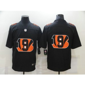 Nike Bengals 9 Joe Burrow Black Shadow Logo Limited Men Jersey
