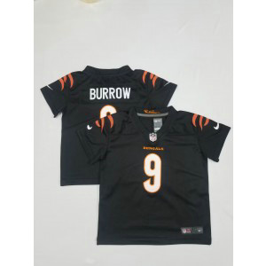 Nike Bengals 9 Joe Burrow Black Toddler Jersey