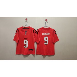 Nike Bengals 9 Joe Burrow Orange Vapor Untouchable Limited Women Jersey(Run Small)