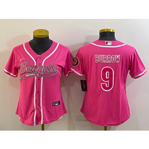 Nike Bengals 9 Joe Burrow Pink Vapor Baseball Limited Women Jersey Nike Bengals 9 Joe Burrow Pink Vapor Baseball Limited Women Jersey