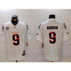 Nike Bengals 9 Joe Burrow White F.U.S.E. Vapor Limited Men Jersey