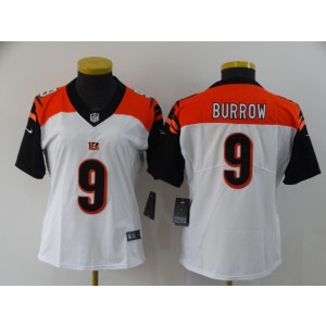 Nike Bengals 9 Joe Burrow White Vapor Untouchable Limited Women Jersey