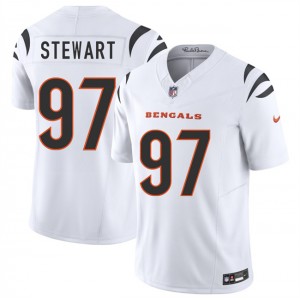Nike Bengals 97 Shemar Stewart White 2025 Draft F.U.S.E. Vapor Limited Men Jersey