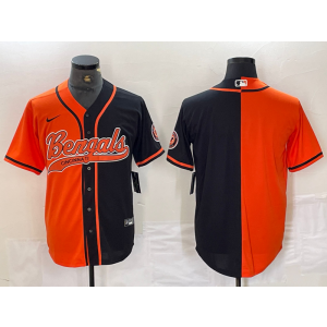 Nike Bengals Blank Orange Black Split Vapor Baseball Limited Men Jersey