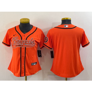 Nike Bengals Blank Orange Vapor Baseball Limited Women Jersey