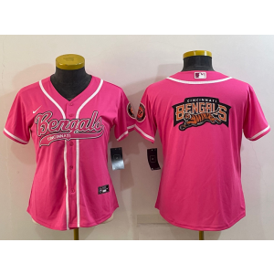 Nike Bengals Blank Pink Vapor Baseball Logo Limited Women Jersey
