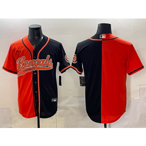 Nike Bengals Orange Black Split Baseball Vapor Limited Men Jersey