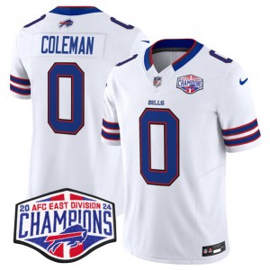 Nike Bills 0 Keon Coleman White 2024 AFC East Division Champions F.U.S.E. Vapor Limited Men Jersey