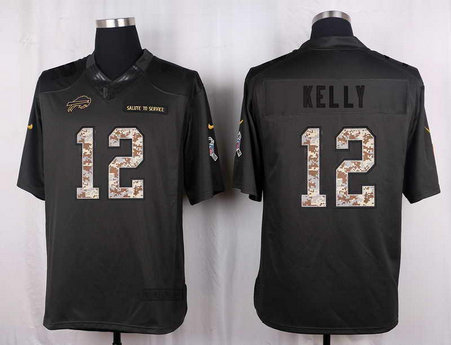 Nike Bills 12 Jim Kelly Anthracite Salute To Service Limited Jersey