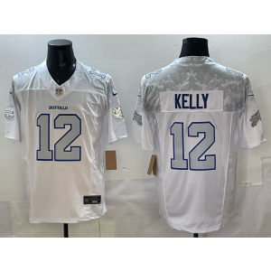 Nike Bills 12 Jim Kelly White 2025 Rivalries F.U.S.E. Vapor Limited Men Jersey