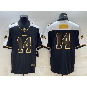 Nike Bills 14 Diggs Black Thanksgiving Day Vapor Limited Men Jersey