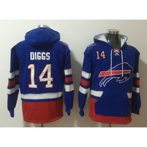 Nike Bills 14 Stefon Diggs Blue Ageless Must-Have Lace-Up Pullover Hoodie