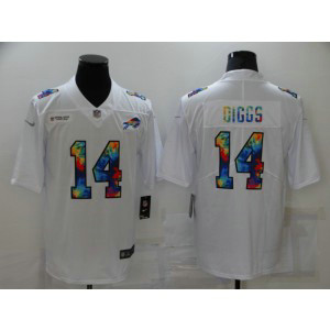 Nike Bills 14 Stefon Diggs Rainbow White Vapor Limited Men Jersey